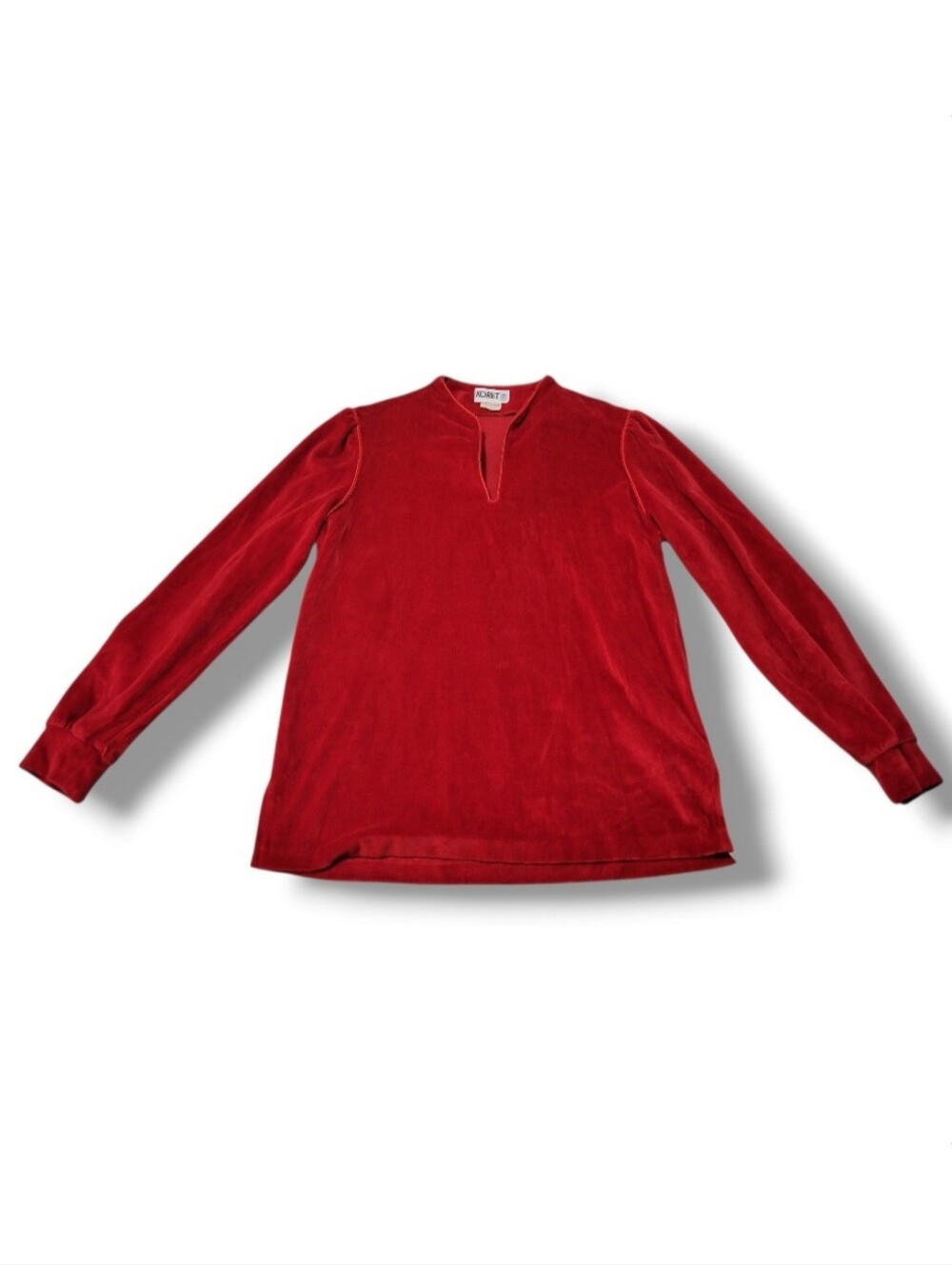 Vintage Koret Of California Top Size Medium Velour Blouse Long Sleeve Union Made